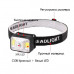 Фонарь налобный Патриот PT-FLG31. 3 LED: XPE + 2хCOB. Питание: встроенный аккумулятор 1000mA. Вращение на 90 градусов вверх и вниз. 5 режимов (1 режим красный свет стробоскоп). В комплекте шнур ЗУ microUSB.