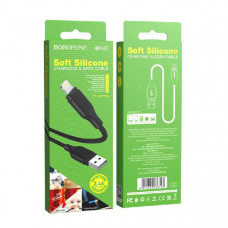 Кабель Lightning BOROFONE BX42 1м, 2,4A, силикон, Black