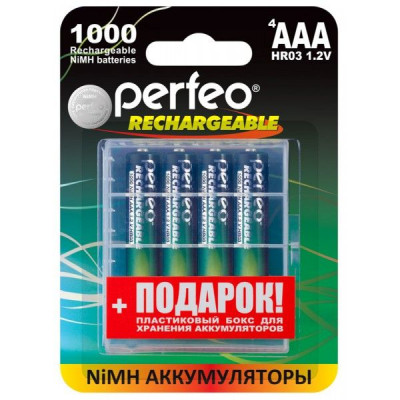 Аккумулятор Perfeo R03 (1000mAh) 4BL+BOX