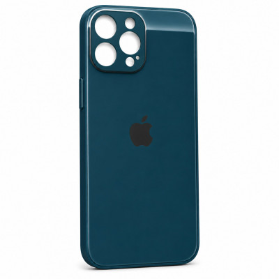 Чехол стеклянный iP 13 Pro Max Glass Blue Green
