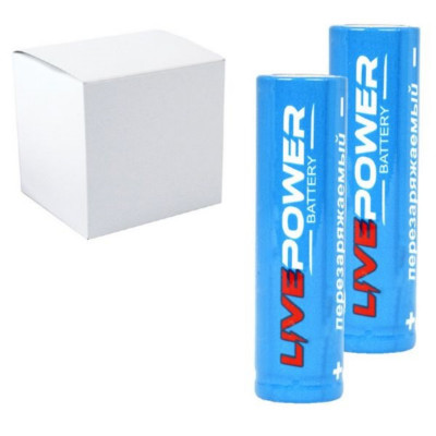 Аккумулятор 18650 (3,7V, 2600 mAh) LIVE POWER LTP-08 (промыш) box-5 (35.9g)