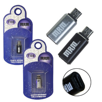 OTG переходник Micro USB(AM)-Type-C(AF) MRM-Power T08, в блистере