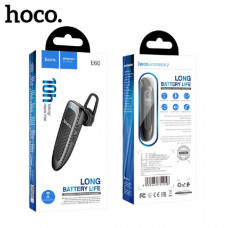 Гарнитура HandsFree Bluetooth Hoco E60 Brightness Black. Емкость аккумулятора: 150 мАч, зарядка около 1 часа. Время разговора/музыки: 10 часов. В режиме ожидания: 200 часов. Поддержка китайского и английского тональных сигналов: дважды нажмите многофункци