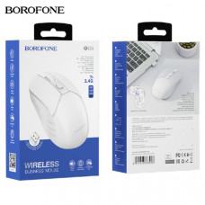 Мышь беспроводная Borofone BG5 2.4G business White. USB, оптическая, 4кнопки, DPI 800/1200/1600. Питание 1xAAA.