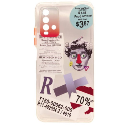 Чехол силиконовый Xiaomi Redmi 9T прозрачный с принтами (в ассортименте)