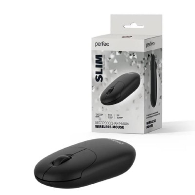 Мышь беспроводная Perfeo SLIM, 3 кн, DPI 1200, USB, чёрный