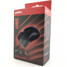 Мышь проводная Perfeo ONE, 3 кн, DPI 1000, USB, чёрн.