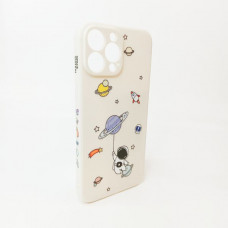 Чехол силиконовый iP 13 Pro Max Space Station бежевый