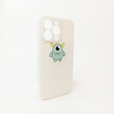 Чехол силиконовый iP 13 Pro Lucky Monster бежевый