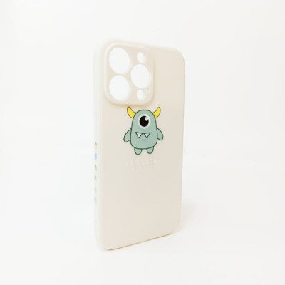 Чехол силиконовый iP 13 Pro Lucky Monster бежевый