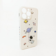 Чехол силиконовый iP 13 Pro Space Station бежевый