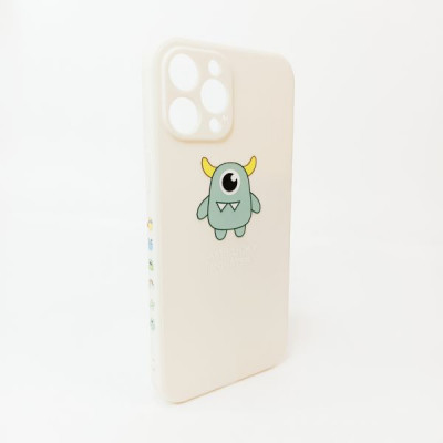Чехол силиконовый iP 12 Pro Max Lucky Monster бежевый