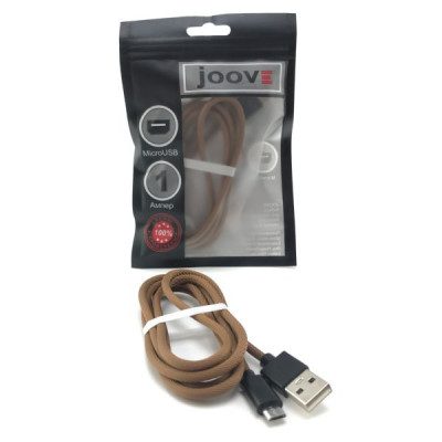 Кабель Micro USB JOOVE X33 1.2м, тканевый (Coffee) блистер