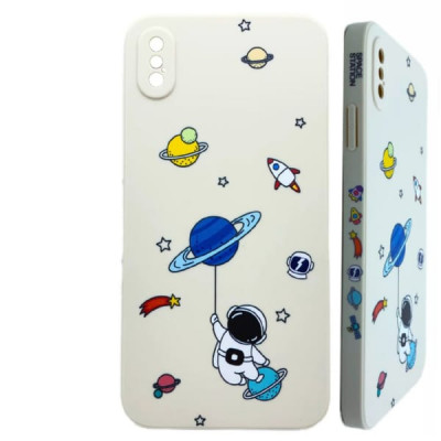 Чехол силиконовый iP XS Max Spase Station бежевый