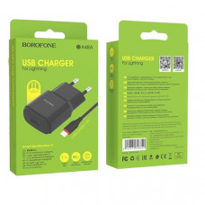 СЗУ-USB Lightning BOROFONE BA48A 1м, 2.1A, Black