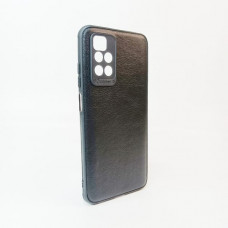 Чехол силиконовый Xiaomi Redmi 10 кожаная текстура, цвет черный