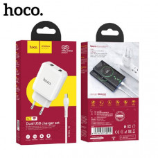 СЗУ-2USB Micro HOCO N7 1м, 2.4A, White