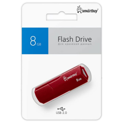 USB флеш-диск 8Gb Smart Buy Clue Бордовый