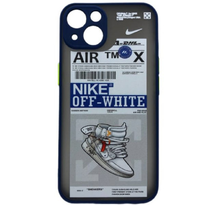 Чехол Skin Shell iP 13 Off-White Dark Blue
