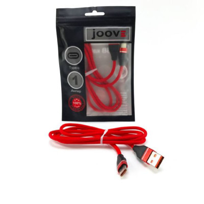 Кабель Type-C JOOVE X12 1м, тканевый Red