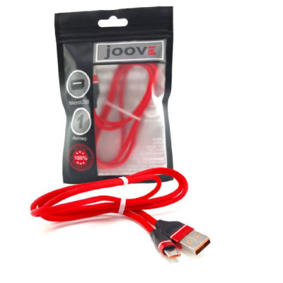 Кабель Micro USB JOOVE X12 1м, тканевый (Red) блистер