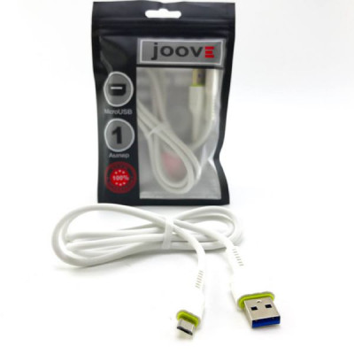 Кабель Micro USB JOOVE R30 1м, резиновый, White, блистер