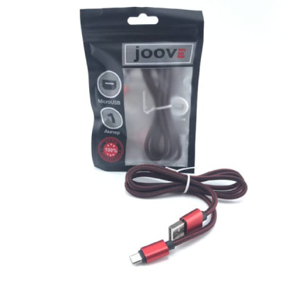 Кабель Micro USB JOOVE X04 1м, нейлон Red блистер