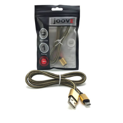 Кабель Micro USB JOOVE X04 1м, нейлон Gold блистер