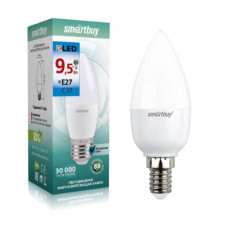 Лампа светодиодная SMARTBUY C37 9,5Вт 3000K E14 (свеча, теплый свет)