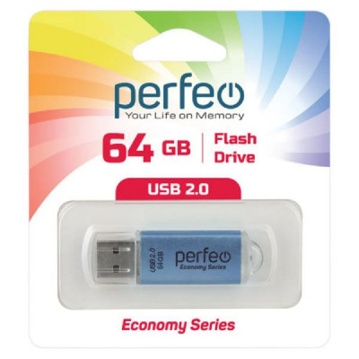 USB флеш-диск 64Gb Perfeo E01 Blue economy series