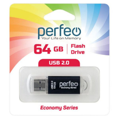USB флеш-диск 64Gb Perfeo E01 Black economy series