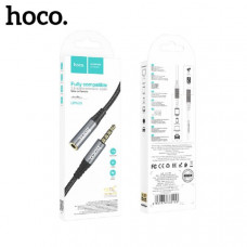 Удлинитель AUX  3,5 Plug - 3,5 Jack HOCO UPA20 1м, Metal Gray