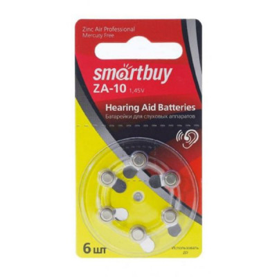 Батарейка SMARTBUY ZA 10 BL6 (60/3000) (SBZA-A10-6B)