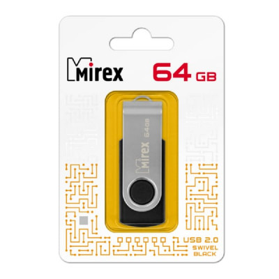 USB флеш-диск 64Gb MIREX Swivel Black (ecopack)