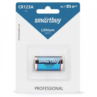 Батарейка Smartbuy CR123A BL-1 (1/12)