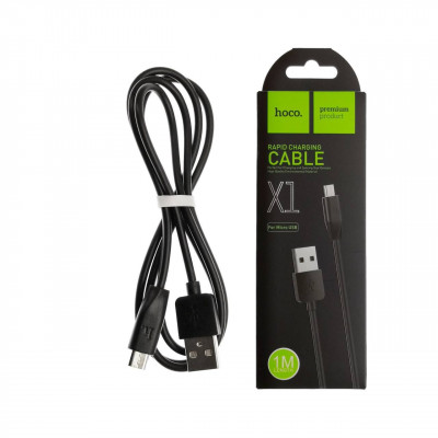 Кабель Micro USB HOCO X1 Rapid 1м, ПВХ, Black