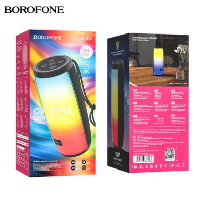 Портативная колонка Borofone BR20 Black Bluetooth 5.0; Чип: JL AC6965E. Емкость аккумулятора: 2400 мАч, заряжается около 3 часов. Время использования: 3 часа. Динамик: 52 мм x 2; Мощность: 5 Вт x 2. Размер: 210,5 x 94,5 x 94,5 мм;  Поддержка FM, TF-карты,