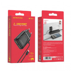 СЗУ-2USB Micro BOROFONE BA50А 2.1А, длина кабеля 1 метр, Black