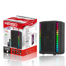 Активная напольная колонка KIMISO QS-6814  Размер динамика: 8 дюймов. RGB-подсветка. Bluetooth / USB / AUX / FM-радио / SD-карта / беспроводной микрофон и адаптер, пульт, кабель USB. Мощность 35Вт. Размеры: 260х290х385мм.