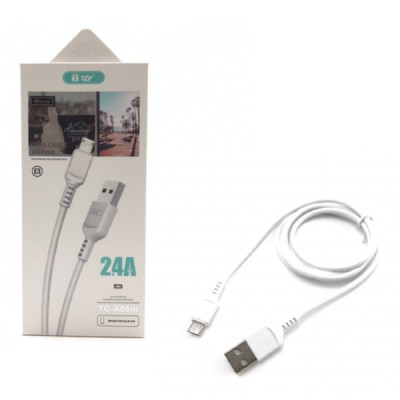 Кабель Micro USB TYZ TC-A08m 2.4A, 1м, White