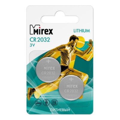 Батарейка Mirex CR2032 BL2 ecopack