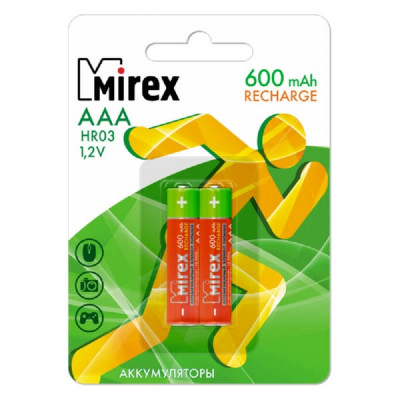 Аккумулятор Ni-MH Mirex HR03/AAA 600mAh 1,2V BL-2 (2/20/100)