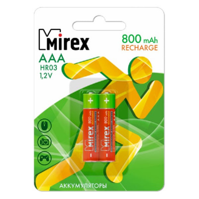 Аккумулятор Ni-MH Mirex HR03/AAA 800mAh 1,2V BL-2 (2/20/100)