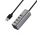 USB HUB 4 порта Hoco HB1 Silver Tarnish. Максимальная выходная мощность 5В, ток 500 мА (при подключении к компьютеру). Материал: алюминиевый сплав. Размер: 78х25х25мм, кабель 80см.