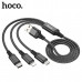 Кабель универсальный HOCO X76 Lightning+Micro+Type-C 1м, 2A, Black