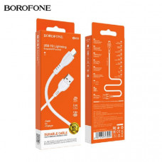 АКЦИЯ! Кабель Lightning BOROFONE BX51 1м, 2,4A, ПВХ, White. Продается КРАТНО 30шт!!!