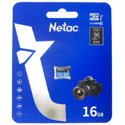 Карта памяти MicroSDHC 16Gb Netac P500 Standard Class 10 UHS-I (90 Mb/s) без адаптера