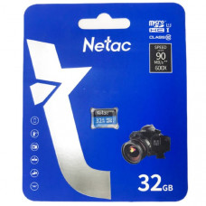 Карта памяти MicroSDHC 32GB Netac P500 Standard  Class10 UHS-I (90 Mb/s) без адаптера