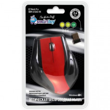 Мышь беспроводная Smart Buy 613AG, красная/чёрная. Разрешение: 1000-2000 dpi. Кнопок: 6 + колесо прокрутки. Оптический сенсор. Радиус: 10 м.