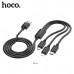 Кабель универсальный HOCO X74 Lightning+Micro+Type-C 1м, 2A, Black